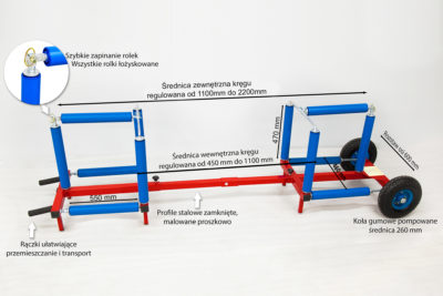 Rozwijak Nr 22 Max- uniwersalny rolkowy do rur HDPE, PE, PERT, PEX.